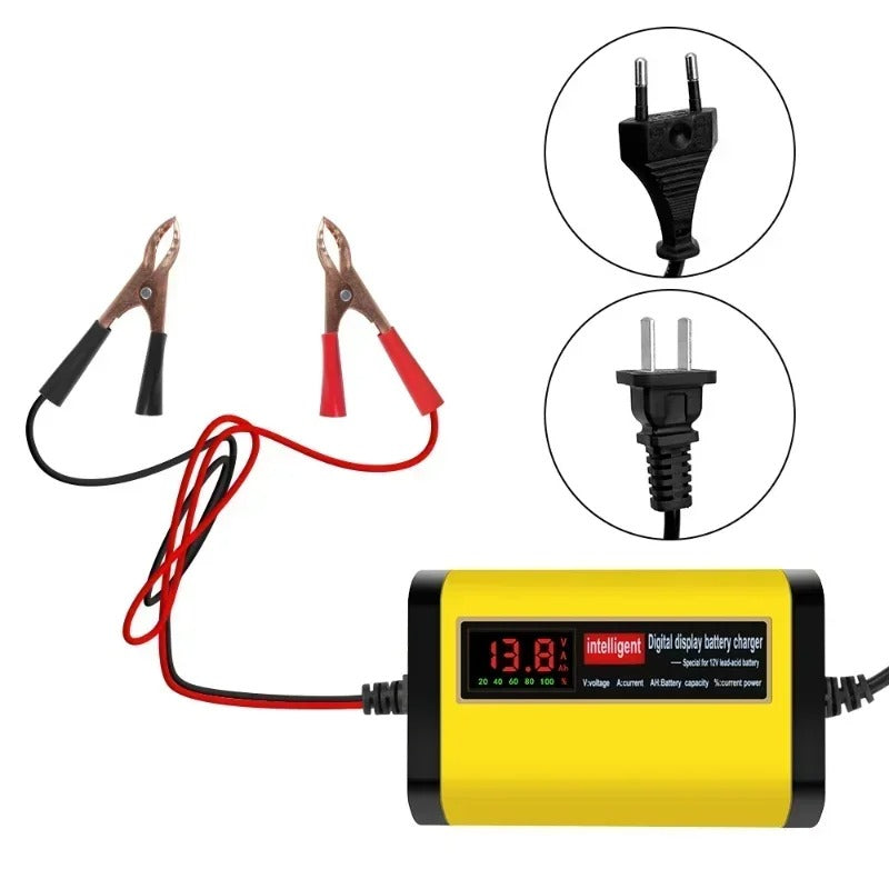 ⚡ Carregador Inteligente 12V 2A para Carros e Motos – Rápido, Seguro e 100% Automático para Baterias Chumbo, AGM e GEL