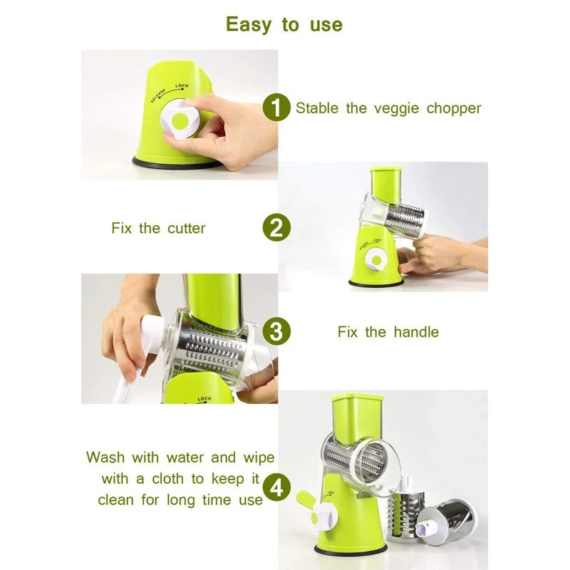 🥒 Fatiador Rotativo de Legumes Manual – 🚚 Entrega Rápida 1-2 Dias + 💵 Pagamento na Entrega