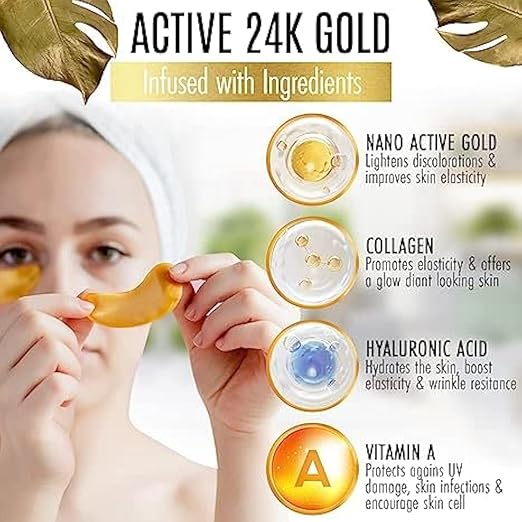 ✨ Patches para Olhos Ouro 24K – 🚚 Entrega Rápida 1-2 Dias + 💵 Pagamento na Entrega