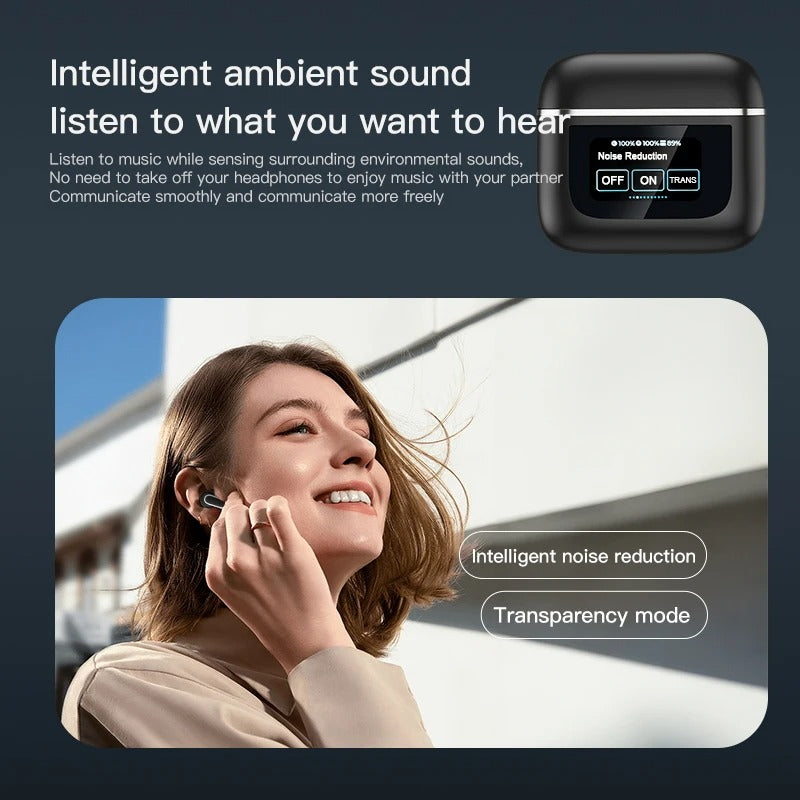 Fones de ouvido Bluetooth sem fio com tela touch – Entrega grátis em 1-2 dias e pagamento na entrega
