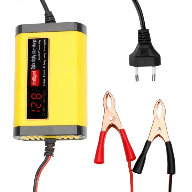 ⚡ Carregador Inteligente 12V 2A para Carros e Motos – Rápido, Seguro e 100% Automático para Baterias Chumbo, AGM e GEL